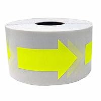 SHTGOI Pfeil Aufkleber 7 * 3cm Fluoreszierende Pfeil Bodenaufkleber Selbstklebend Boden Sticker Fußbodenaufkleber Distancing Schilder für Geschenke Umschläge Bodenkanäle 150 Aufkleber/Rolle Gelb