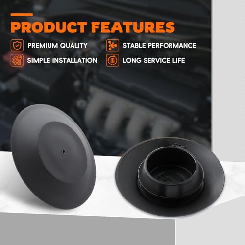 Image of GoaMotors 50PCS- 1 /2 0.5 inch Flush Sheet Metal Plugs, Black Plastic Body and Sheet Metal Hole Plug, Button Plugs with Flush-Type Heads