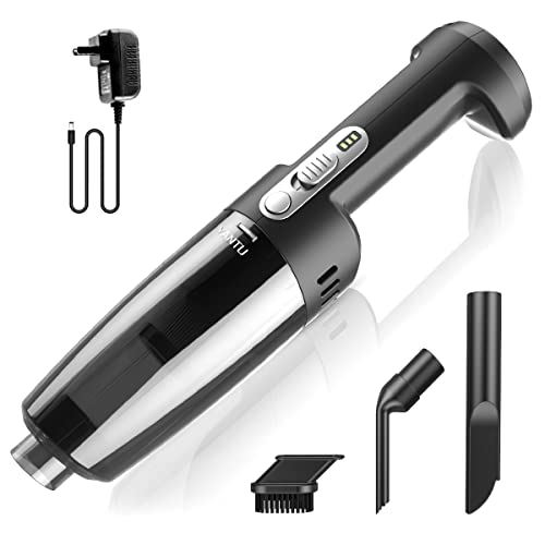 YANTU Car Vacuum Cleaner, Handheld Vacuum Cordless, 120W High Power, Portable, Small, Rechargeable,USB/DC Charging, Small Mini Handheld Detailing Cleaning Kit for Car/Home/Pet Hair