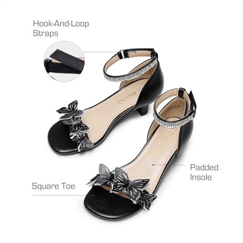 Image of DREAM PAIRS Lace Up Low Heel Sandals for Girls Ankle Strap Dress Pump Strappy Gladiator Wedding Party Shoes for Little Kid /Big Kid