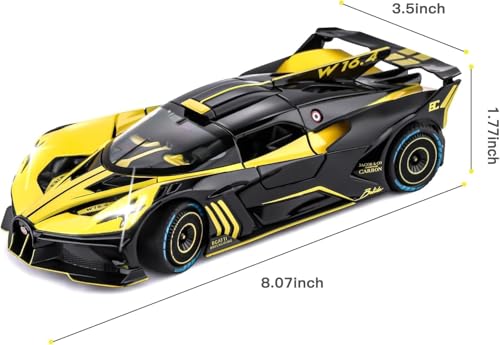 Image of WORSHIPER 1:24 Diecast Bugatti Bolide Metal Pull Back Car with 6 Openable Doors & Sound Light Toy Car Best Gift Toys for Kids Boys (Red)