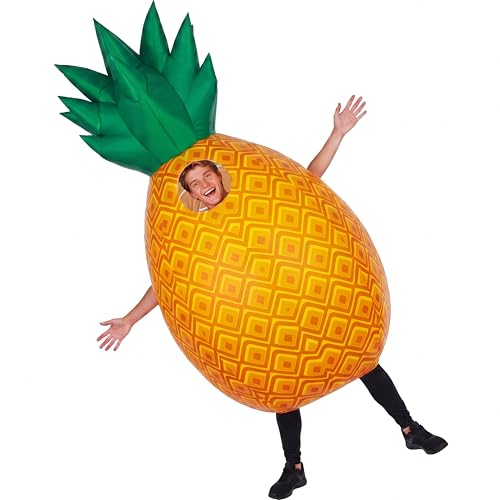 Velmitten Pineapple Inflatable Costume for Adult Funny Blow up Fruit Cosplay Costume for Beach Hawaiian Luau Tropical Party