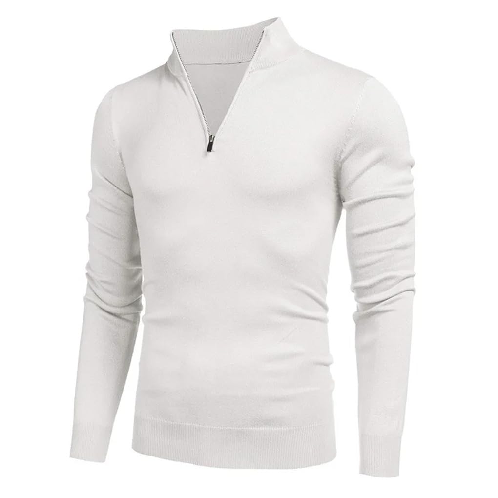 Herren Rollkragenpullover, langärmelig, Strickpullover, einfarbig, mit Kapuze, lässig, täglich, warm