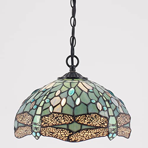 Image of WERFACTORY Tiffany Pendant Light Plug in 12 Inch Hanging Lamp S147 Series