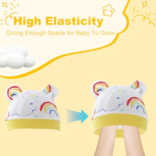 Newborn Baby Hats and Mittens Set4