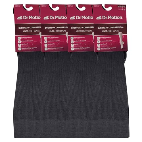 Image of Dr. Motion Compression Knee High Socks for Women - 4 Pairs Pack