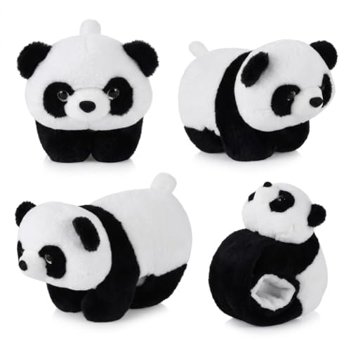 Image of Deekin Unisex Child 4 Pcs Stuffed Animal Slap Bracelets Plush Panda Slap Band 10Inch Cute Snap Bracelet Jungle Themed Animal Huggers For Party Birthday Favor, Approx. 10 Inches, Cotton