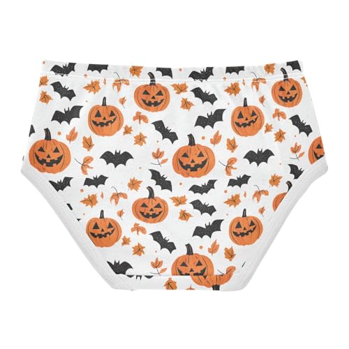 Girls Underwear Soft Cotton Halloween Pumpkin Bat Kids Panties in Sizes 2/3t, 4t, 5t, 6 and 82