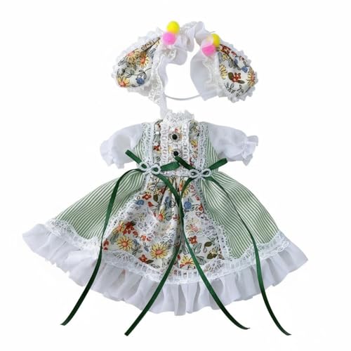Yunmeryker Vestido para Muñeca Traje Completo para Muñeca Accesorios con Detalles Delicados Encaje y Cinta Adecuado para Coleccionistas Aficionados Fotografía Exhibición , R-32