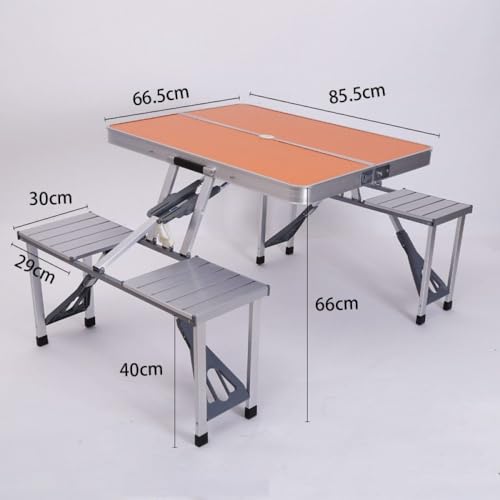 Tragbares Aluminium-Klapptisch- und Stühle-Set, langlebige Campingausrüstung für Outdoor-Aktivitäten, Picknicks, Heckklappe, kompaktes und leicht zu transportierendes Design