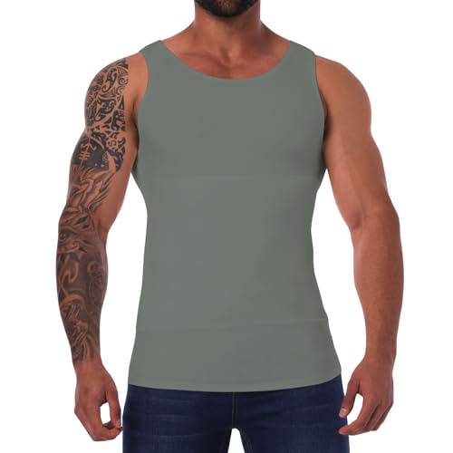 Daytain Camiseta masculina de compressão emagrecedora, modeladora, masculina, controle de barriga, s