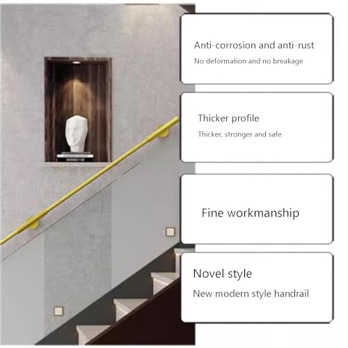 Main courante d'escalier en métal noir au design épuré de 80 cm - 8