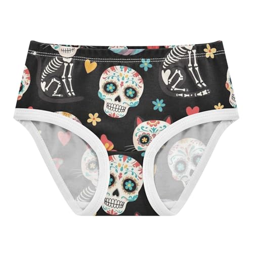 Toddlers Underwear Floral 2t Cotton Panties Little Girl Designer Briefs Kids Undies Colorful Skulls Cats Floral Black