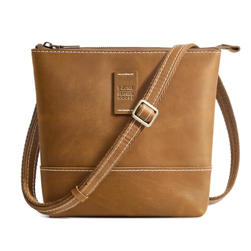 S-ZONE Leather Crossbody Bags for Women Small Over the Shoulder Purses and Handbags Trendy - Main Image