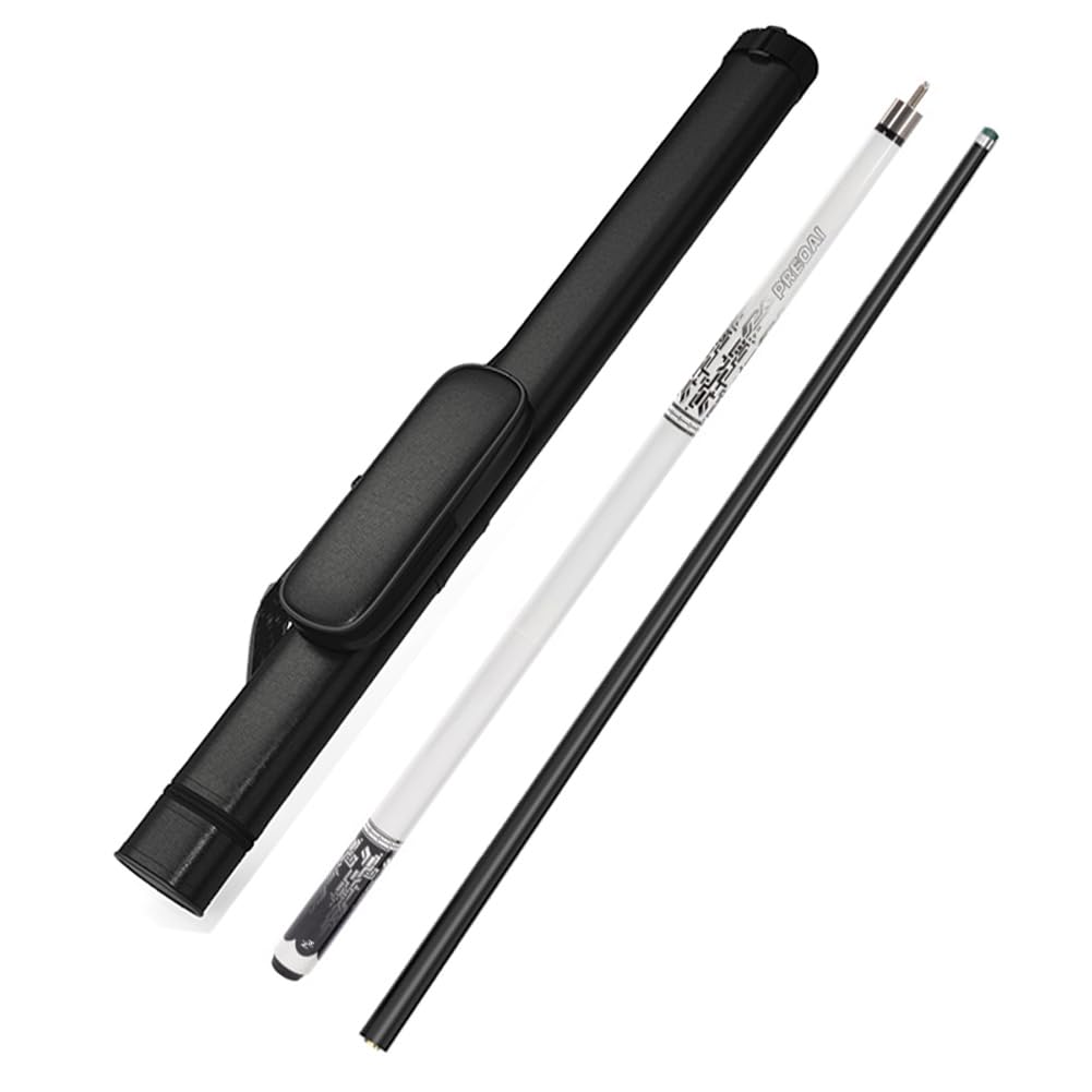 HTDRE Pool Cue Stick 58", 2 Pieces 1/2Joint Carbon Fiber 10mm/11.5mm/13mm Tip Snooker Billiard Cue Sticks Professional Low Deflection Pool Sticks With Bag/Case(Size:10MM,Color:R1+Bag)