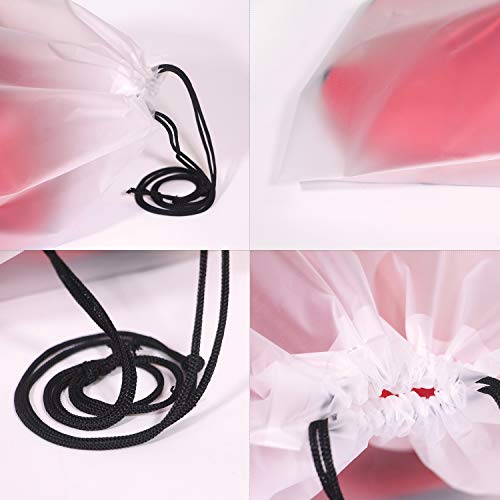 Set of 24 Portable Translucent Shoe Bags for Travel Large Clear Shoes Pouch Storage Organizer with Drawstring for Men and Women4