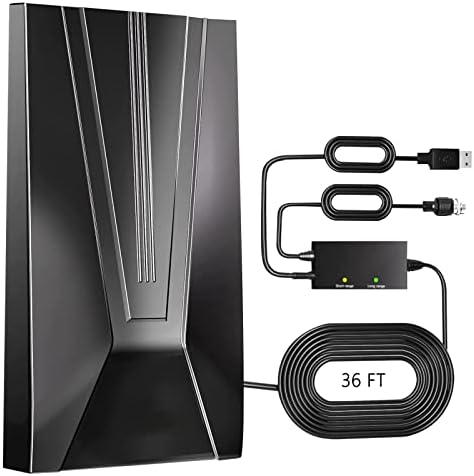 TV Antenna, 580+ Miles Range TV Antenna, 36ft Coax Cable, Support 4K 8K 1080p, Digital TV Antenna for Smart TV and Old TVs, Amplified HD Antenna for TV Indoor Outdoor with Amplifier and Signal Booster