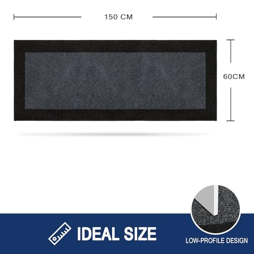 FCSDETAIL Schmutzfangmatte Innen 60 x 150 cm, rutschfeste Fußmatte, waschbar Fussmatte, Läufer Teppich für Hund, Eingang, Küchen & Flur