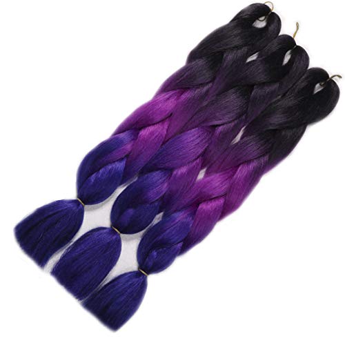 RuiFei Braiding Hair Ombre Kanekalon Jumbo Braids Synthetic Braiding Hair 3Pcs/Lot Hair Extension for Twist Braiding Hair 24" (B49)