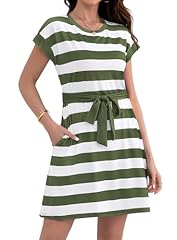 Army Green and White Striped