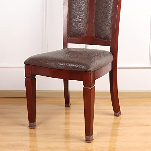 24 Pcs Clear Square Silicone Chair Leg Floor Protectors For Hardwood Floors, Felt Furniture Pads, Chair Leg Caps Covers, Floor Protectors For Chair, Bar Stool Leg Floor Protectors (Fit: 0.8''–1.1'') #TOP4