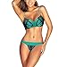 Completi Intimi Aperti Set Reggiseno di Pizzo da Donna Set di Mutandine Reggiseno Push up Porta Cinture Cassetto (Green, 40)