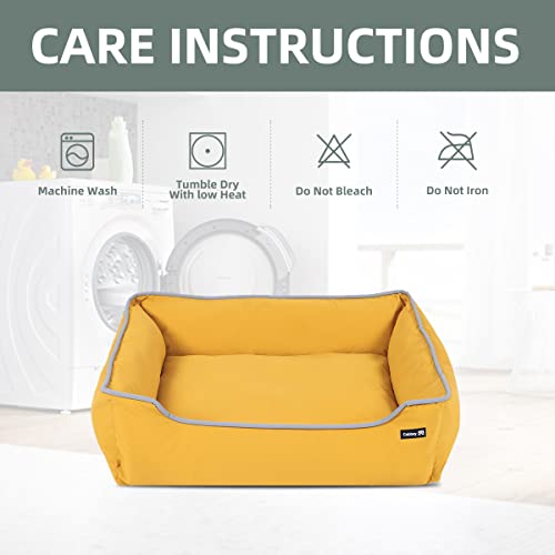 Cabbay Dog Bed For Small/Medium/Large Dog, Cat Bed Pad With Machine Washable Removable Covers, Soft Pet Mat For Dog Cage, Square Durable Breathable Pet Bed With Anti-Slip Bottom (23", Yellow) #TOP7
