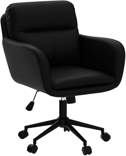 Miniatura 4 de Sepnine Silla de oficina ejecutiva moderna, silla ergonómica de escritorio de piel sintética con almohadilla de almohada, silla giratoria con