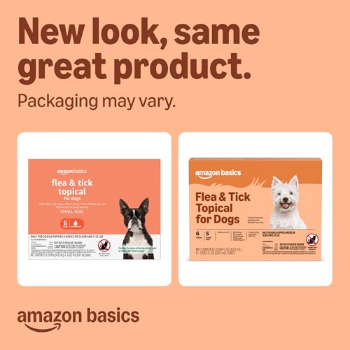 Image of Amazon Basics Preventative Flea and Tick Topical Treatment for Small Dogs (5-22 pounds), 6 Count, Packaging May Vary