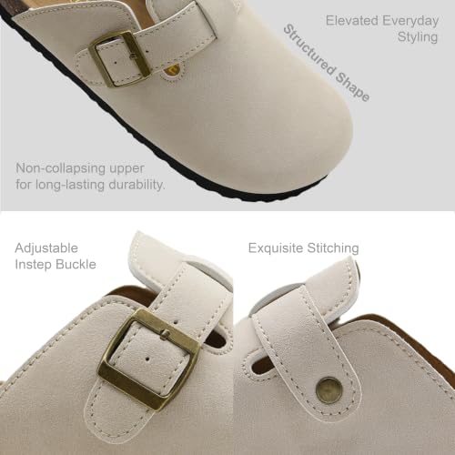 Sweechee Women's Clogs, Cork Footbed Arch Support Slip-On Mules Taupe 5.5-6 - image 6