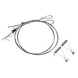 BCP 2sets 1M Twister Stainless Steel Cable with Adjustable Photo Hanging Hook + S Metal Hook,...