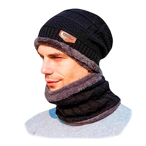 Touca De Frio De Lã + Gola Forrada Inverno Aconchegante Masculino Feminina Tamanha Unico PLUSSMAR (P