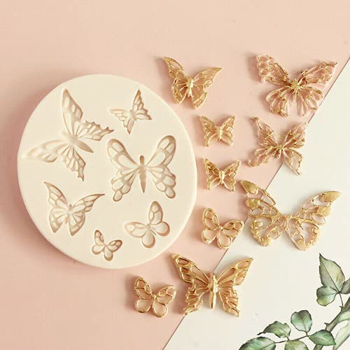 Molde de silicona para fondant mariposa DIY miniatura 2