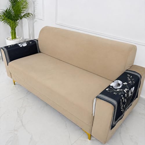 Image of Homerz Premium Waterproof Jasmine Joe Sofa Seat Cover - Floral Printed Sofa Protector | Non-Slip, Washable & Durable Sofa Protector (Grey, 1 Pair Armrest)