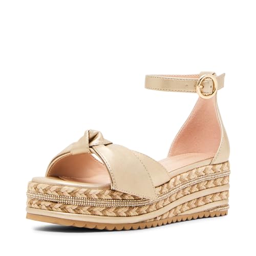 Steve Madden Girls Lucille Platform Sandal Gold 5