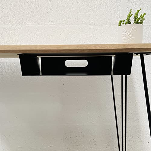 Boîte de rangement sous étagère Format A4 30 x 22 x 6 cm DT Ironcraft Multifonctionnelle sous le bureau Organiseur d'accessoires en métal Système de rangement de tiroir pour bureau,