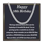 EPIRORA 16th Birthday Gifts for Boys, Cuban Chain 16 Year Old Boys Birthday Gifts for Son Grandson Nephew Brother, Mens Boy Chain Jewellery Christmas