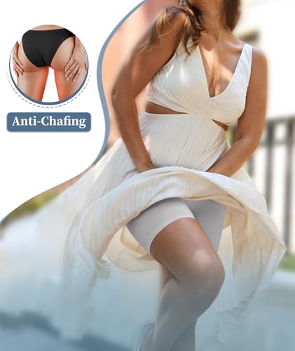 Image of 4 Pack Slip Shorts for Under Dress Women Seamless Boyshorts Panties Anti Chafing Shorts