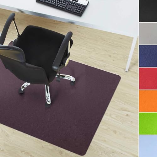 Floordirekt | Alfombra de protección para suelo, silla de oficina | Protección para sillas de parquet, antideslizante | Grosor: 1,9 mm | Violeta, 90 x 120 cm