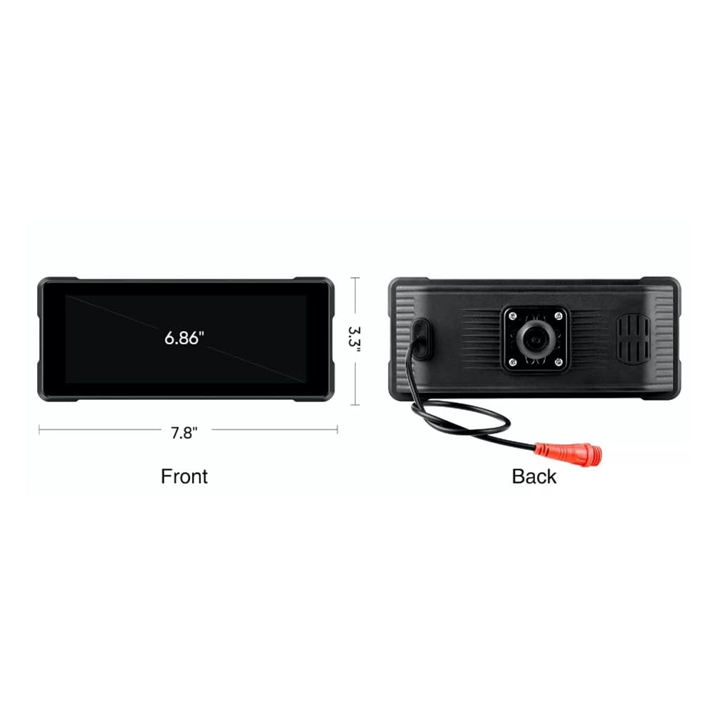 Bamberg Navigatore GPS Bluetooth Portatile da 6,86 Pollici per Motociclette, Resistente all'Acqua IP68, con Schermo Wireless, Compatibile con Carplay Android Auto e Lettore MP5.