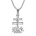 Produktbild BOBIJOO JEWELRY - Pendentif Collier Croix de Caravaca de la Cruz 32mm Acier Argenté 316L Chaîne
