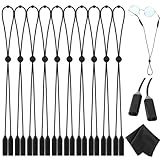 ProSuites 12 Pcs Adjustable Glasses Strap Silicone Eyeglasses Strap Black Sunglasses Strap Silicone Eyewear Retainer for Men, Women and Kids Sunglasses Eyeglasses
