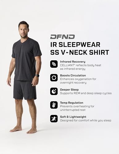 DFND Cooling Sleepwear Shorts for Men – Celliant Infrared Recovery Technology - Made in USA2