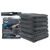 Chemical Guys MIC35306 Workhorse Professional Grade Microfiber Towel, Black (16 in. x 16 in.) (Pack of 6)