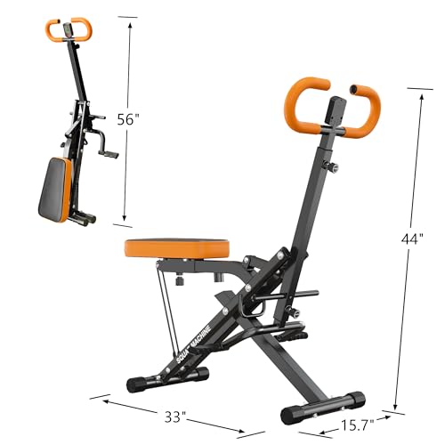 Image of SogesPower Squat Machine for Home Gym, Squat Rowing Machine with Adjustable Resistance and Optional Full Motion, Squat Assist Trainer for Glutes & Legs Workout, Up to 330lbs
