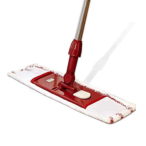 GSGRTYJIO Kitchen + Home Mop and Bucket - Self Cleaning Flat Mop with Bucket Wringer and 1 Reusable Microfiber Mop Pads for Wet and Dry Mopping on All Surfaces