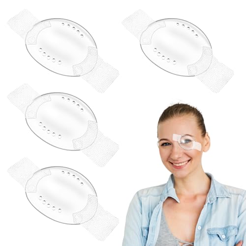 Dimeho Eye Shield After Cataract Surgery 4 Pcs Plastic Medical Eye Patch Clear Eye Shield with Ventilation Holes Breathable Eye Shields After Lasik Eye Protection for Adult