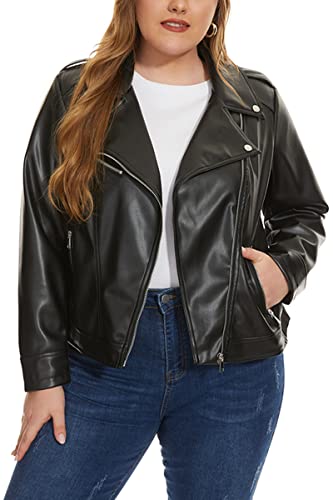 Fahsyee Women's Faux Leather Jackets, Plus Size...
