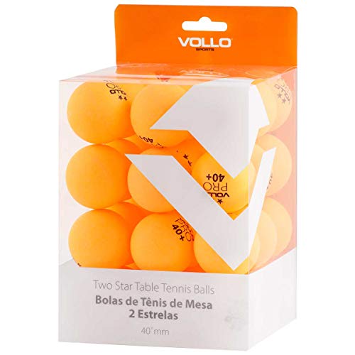 Bola Tênis Mesa de ABS (Novo Material) Laranja com 36 Unid. (2 estrelas) Vollo Sports