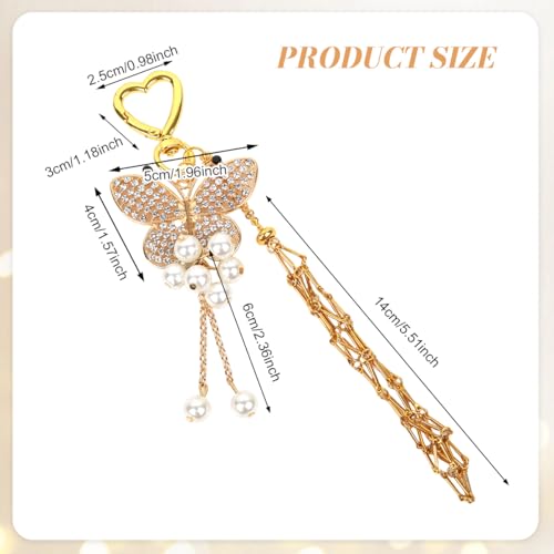 Image of MAYCREATE Bag Charms Y2K Metal Net Lipstick Holder Keychain with Touch Up Mirror, Fashion Golden Makeup Lipstick Balm Organizer Portable Chic Bag Charm Accessories